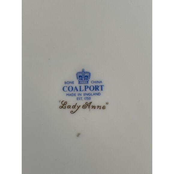 Coalport Lady Anne Salad Plate with Gold Encrusted Bands & Scrolls Bone China - Picture 5 of 6